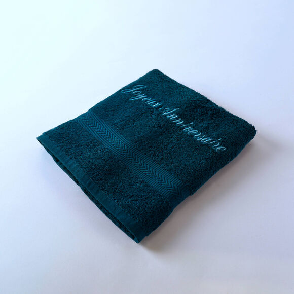 Collection serviettes de bain personnalis&eacute;es - confort moelleux 420 g/m&sup2; (bleu paon)
