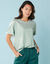 T-shirt manches courtes uni, Spécial Petites (vert grisé)