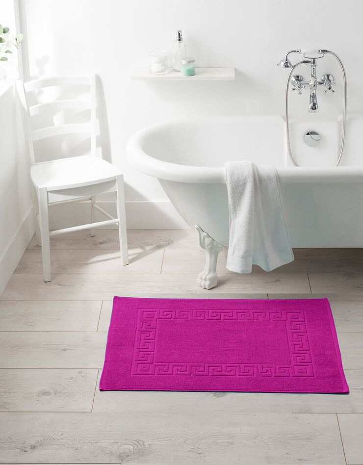 Tapis de bain éponge liteau motif frise grecque (bruyère)