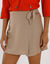 Jupe short en lin m&eacute;lang&eacute;  (taupe)