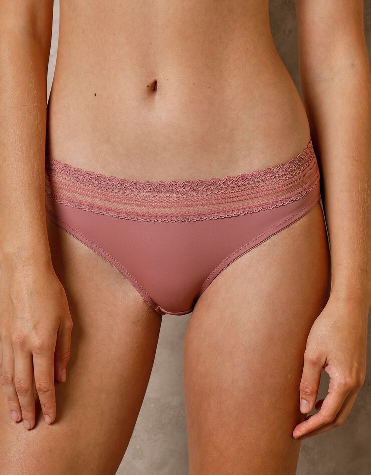 Culotte invisible microfibre et dentelle forme midi Albury - lot de 2 (bois de rose) Culotte invisible microfibre et dentelle forme midi Albury - lot de 2 (bois de rose)