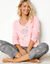 Pyjama en coton manches longues imprimé roses (gris / rose)