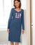 Chemise de nuit longue - imprimé fantaisie (marine)