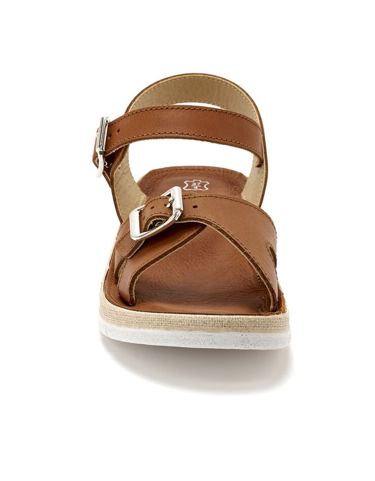Sandales ouvertes double boucle - largeur confort (marron) Sandales ouvertes double boucle - largeur confort (marron)
