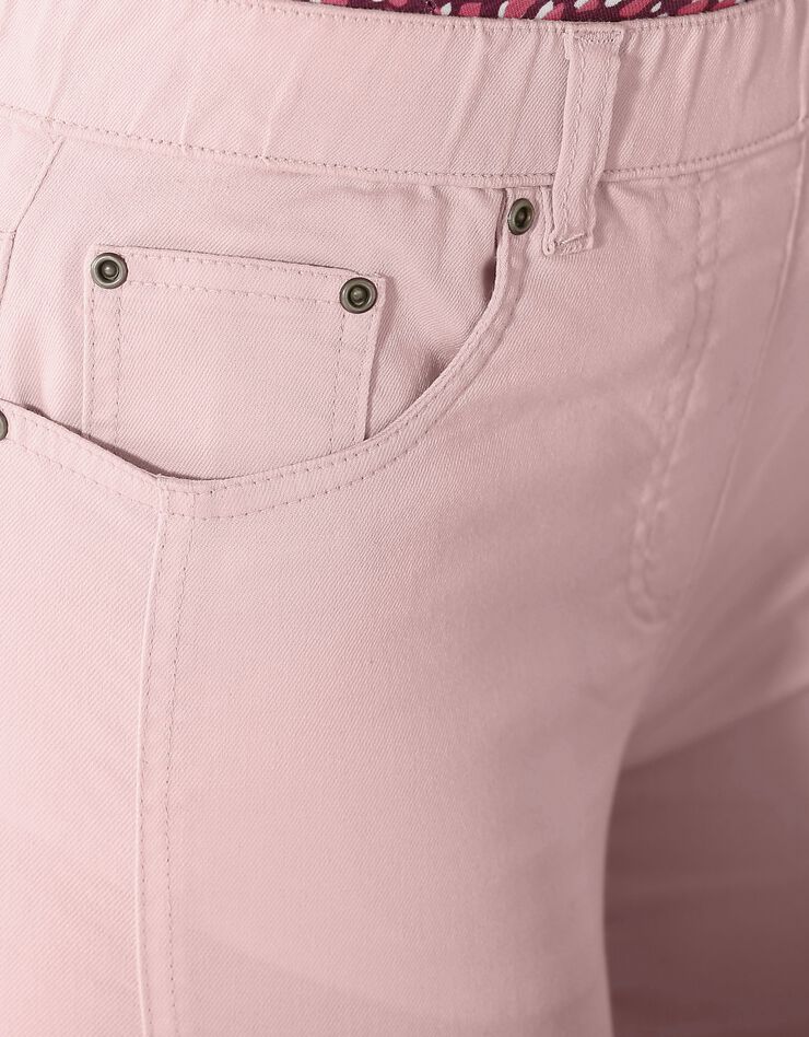 Pantalon stretch coutures affinantes (rose grisé)