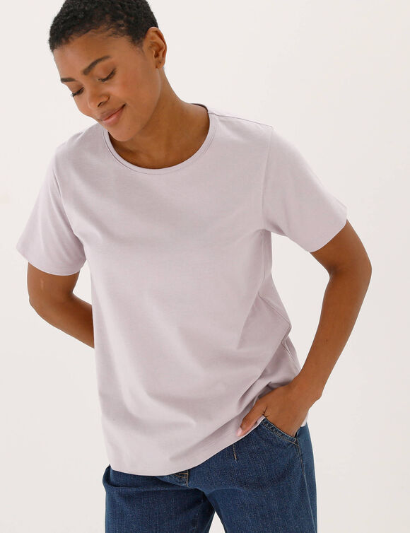 T-shirt manches courtes uni (parme)