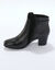 Boots en cuir bi-matière élastiquées à boucle et à talon (noir)