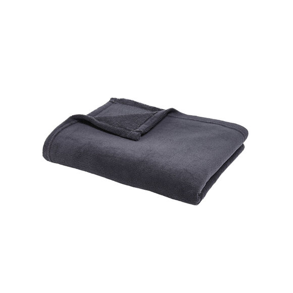 Plaid polaire toucher peluche (anthracite)