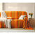 Plaid jeté multicolore coton tissage artisanal (orange)