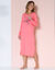 Chemise de nuit longue manches longues imprimé "bouquet" (corail)