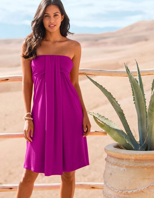 Robe bustier unie bretelles amovibles (violine)