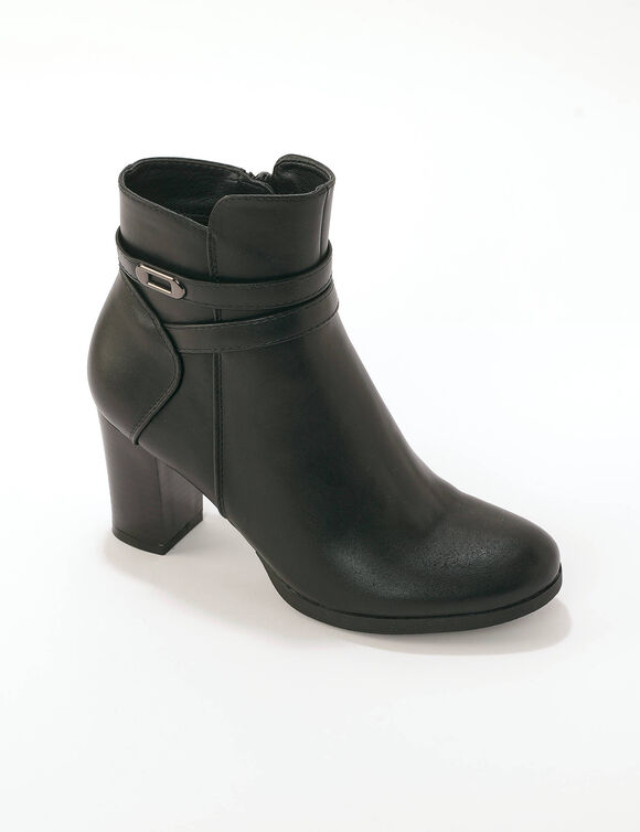 Boots &agrave; talon bride cheville fantaisie (noir)