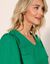 Blouse unie col V manches courtes (vert)