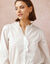 Chemisier uni col volanté  (écru) Chemisier uni col volanté  (écru)