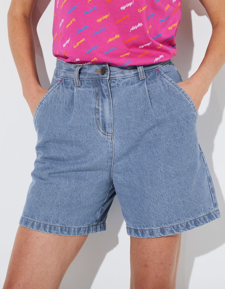 Short en jean taille haute collection Lulu la nantaise (bleached) Short en jean taille haute collection Lulu la nantaise (bleached)
