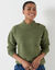 Pull col montant, maille poilue fantaisie (vert tilleul)