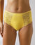 Culotte microfibre et dentelle stretch forme maxi taille haute - lot de 2 (jaune + ivoire)