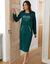Chemise de nuit polaire imprimé coeur manches longues (vert sapin)