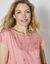 T-shirt col rond imprimé cerises dorées (corail / doré)