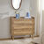Commode 3 tiroirs, en bois et rotin (naturel)