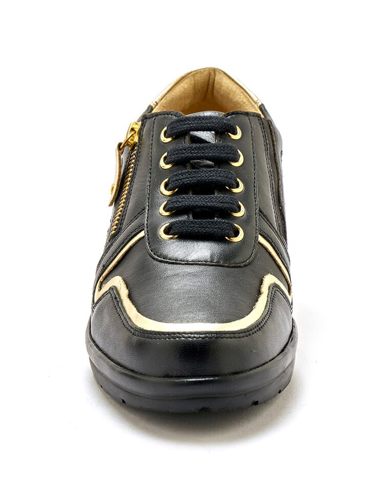 Derbies largeur confort en cuir détails métallisés (noir) Derbies largeur confort en cuir détails métallisés (noir)