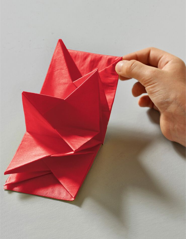Lot de 12 serviettes prépliées (rouge)