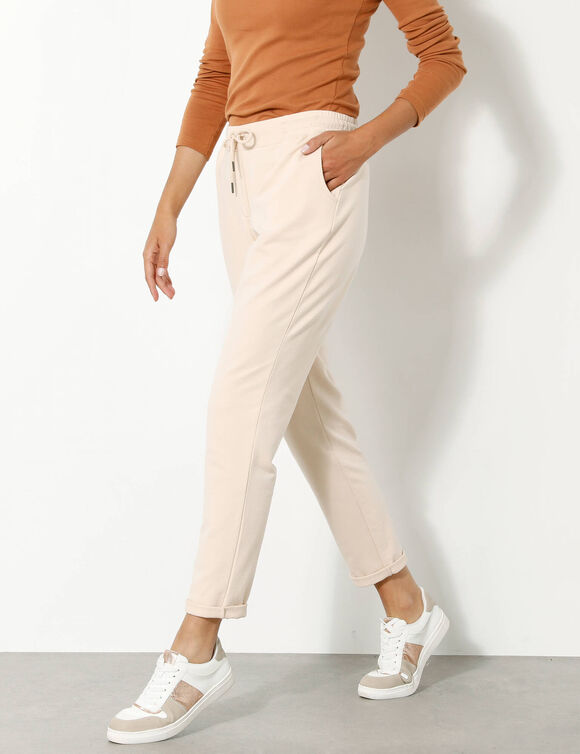Pantalon jogpant ceinture élastiquée molleton  (sable)