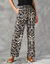 Pantalon large fluide, imprimé bicolore (noir / beige)