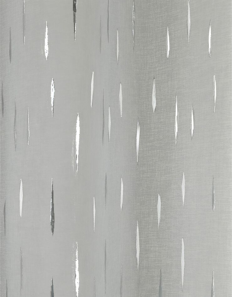 Panneau voile motif gouttelettes argentées finition oeillets (gris)