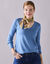 Pull col V (bleu grisé)