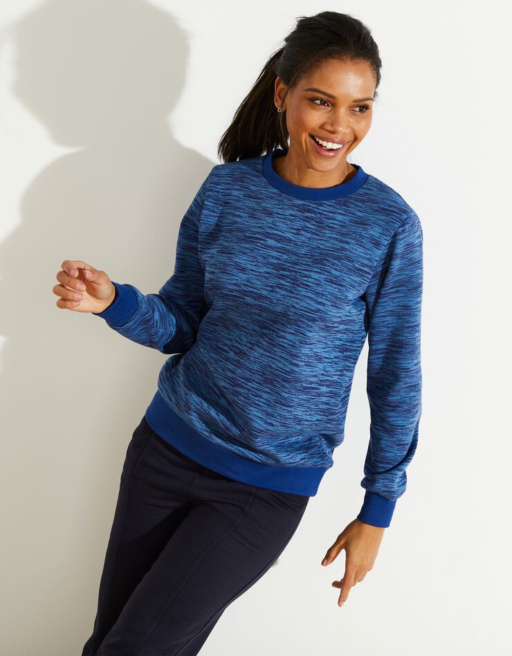 Sweat molleton imprimé, effet chiné (bleu dur chiné) Sweat molleton imprimé, effet chiné (bleu dur chiné)