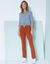 Legging bootcut uni, taille élastiquée (caramel foncé)