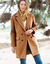 Manteau mi-long à col tailleur, boutonnage croisé (caramel)