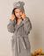 Peignoir de bain enfant ourson à capuche éponge coton - 340 g/m² (taupe)
