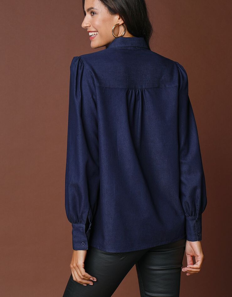 Chemise en denim avec broderie (bleu grisé) Chemise en denim avec broderie (bleu grisé)
