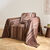 Plaid jet&eacute; multicolore coton tissage artisanal (chocolat)