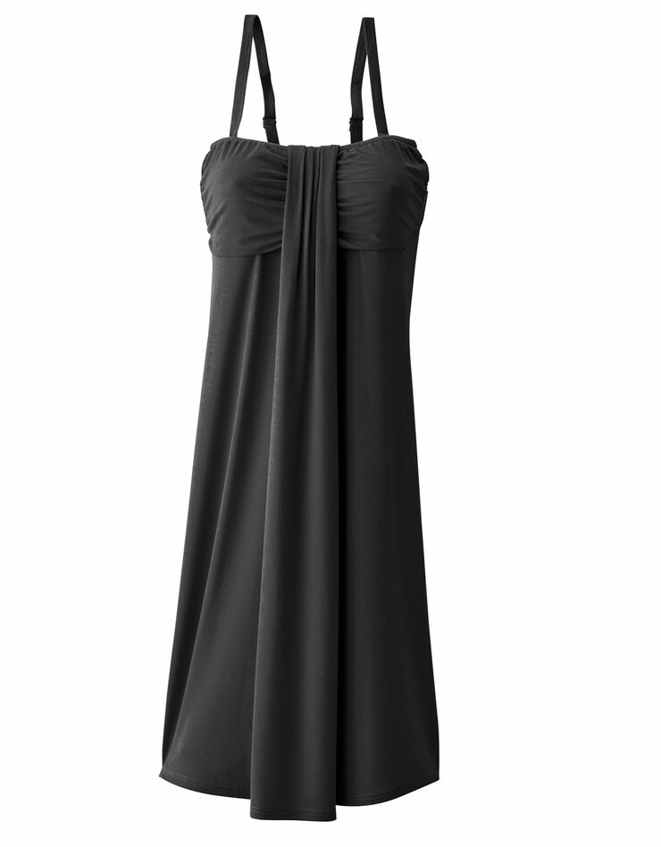 Robe bustier unie bretelles amovibles (noir) Robe bustier unie bretelles amovibles (noir)
