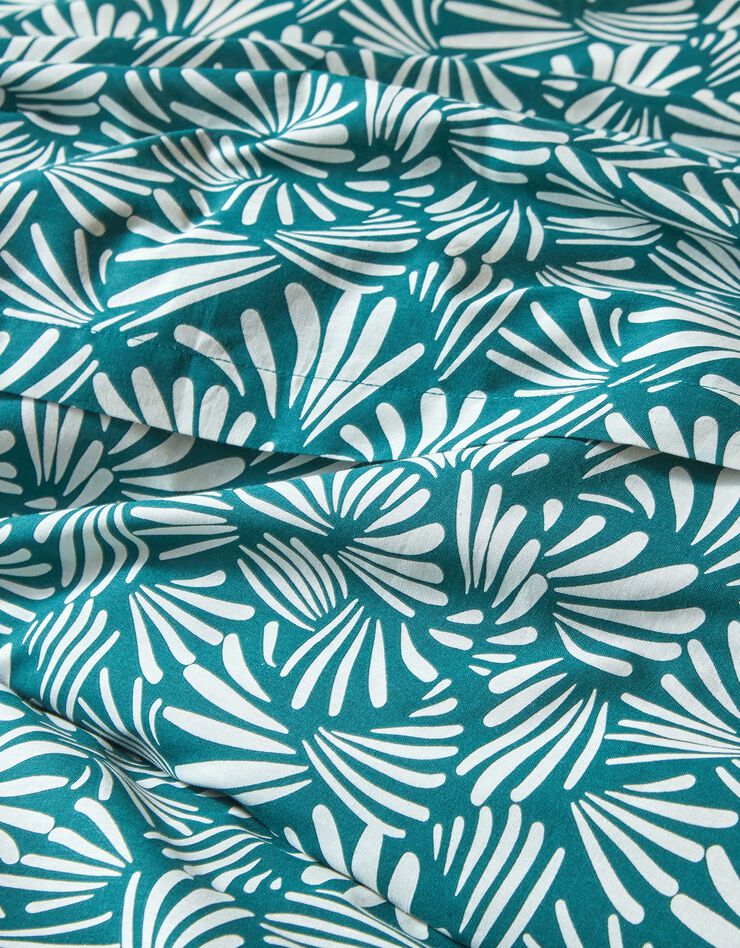 Linge de lit Vick en coton imprimé graphique (vert)