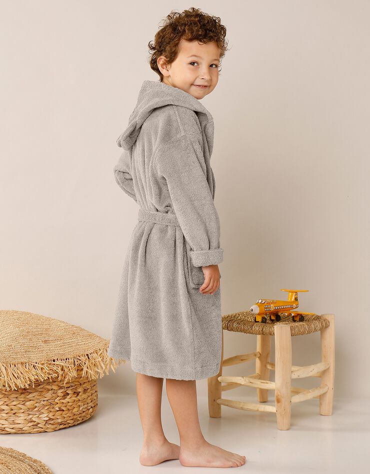 Peignoir de bain enfant ourson à capuche éponge coton - 380 g/m² (taupe) Peignoir de bain enfant ourson à capuche éponge coton - 380 g/m² (taupe)