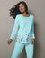 T-shirt base imprimée bucolique - manches longues (aqua)