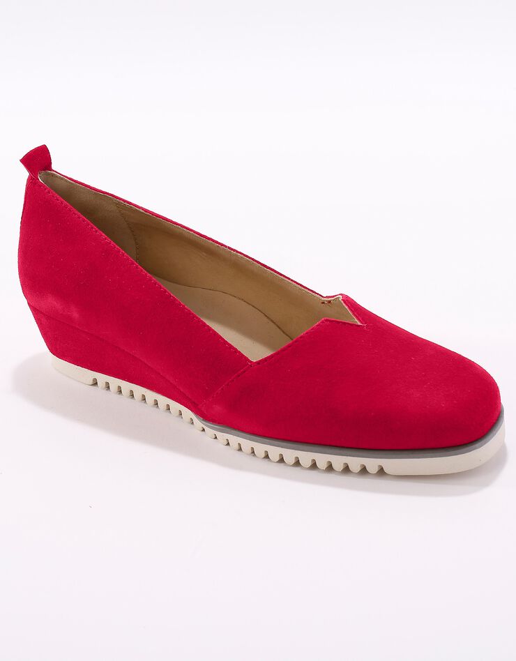 Ballerines compensées en cuir - rouge (rouge) Ballerines compensées en cuir - rouge (rouge)