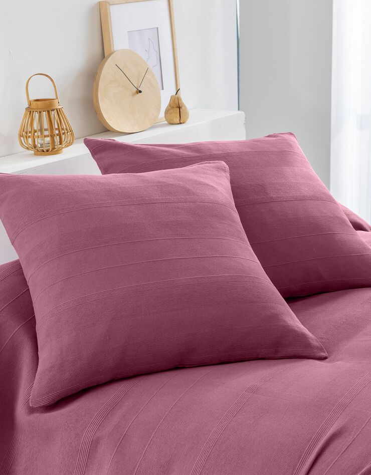Plaid ou jeté uni coton tissage artisanal (orchidee)