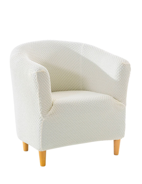 Housse textur&eacute;e bi-extensible sp&eacute;ciale fauteuil cabriolet (&eacute;cru)