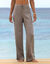 Pantalon large droit, crépon fluide (taupe)