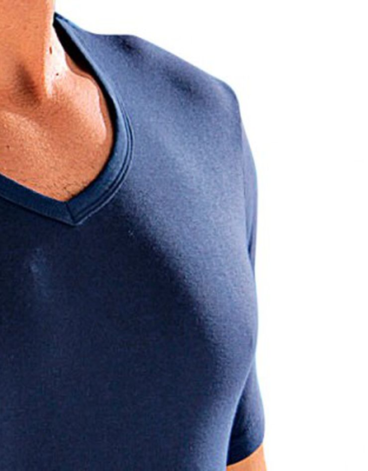 Tee-shirt sous-vêtement homme col V - lot de 3 (marine) Tee-shirt sous-vêtement homme col V - lot de 3 (marine)