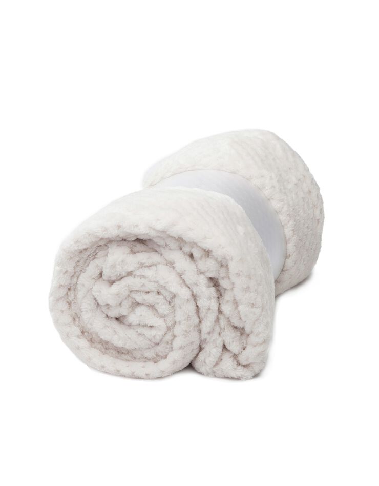 Couverture en velours effet tissé (écru)
