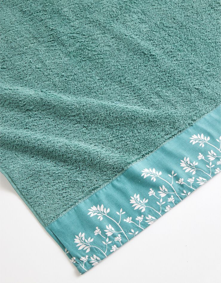 Éponge coton bouclette 420 g/m2 liteau motif floral (eucalyptus) Éponge coton bouclette 420 g/m2 liteau motif floral (eucalyptus)