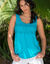 Débardeur fluide macramé (turquoise)