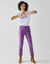 Pantalon 7/8ème fuselé uni (violet)