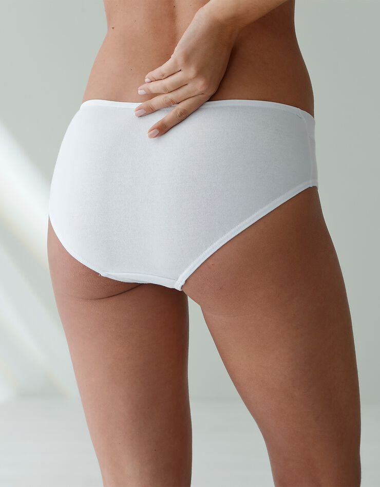 Culotte coton stretch forme midi ceinture basse - lot de 2 (blanc + noir) Culotte coton stretch forme midi ceinture basse - lot de 2 (blanc + noir)